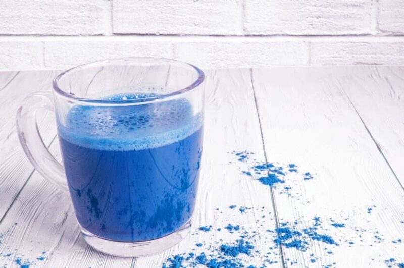 blue matcha tea
