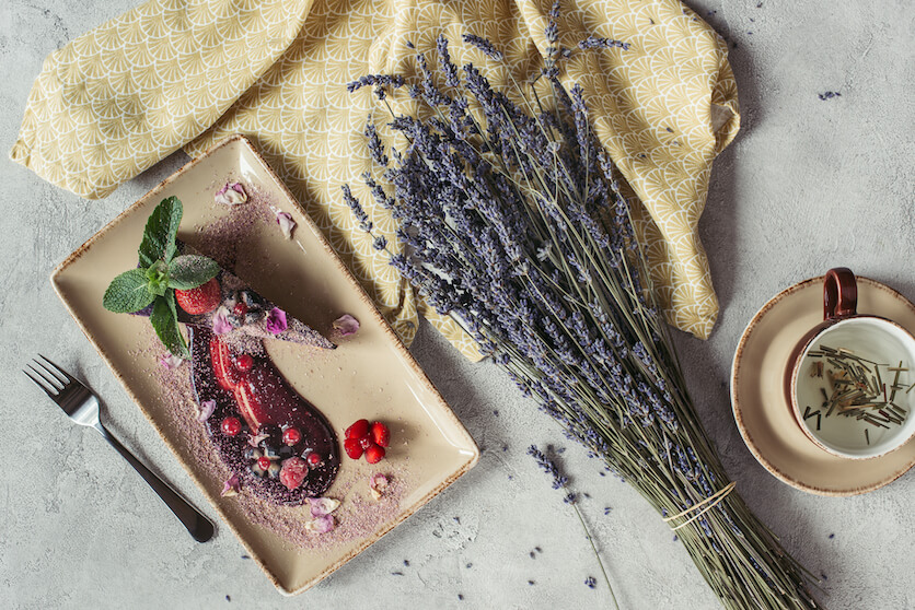 lavender tea and dessert