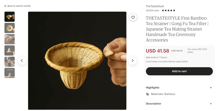 bamboo tea strainer