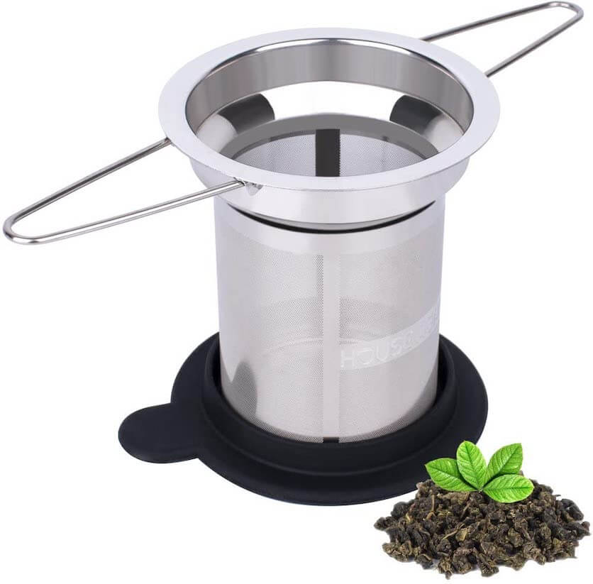 mesh tea strainer double handle